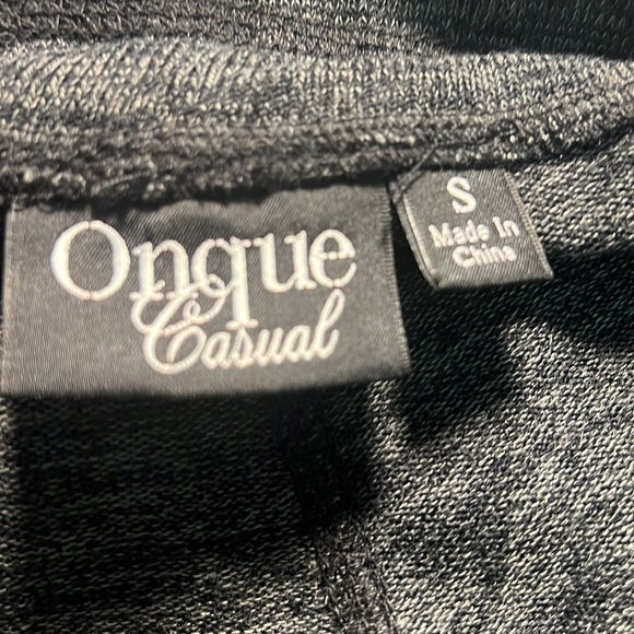 On Que Casuals Charcoal Heather Gray Pull on Knit stretch Pants - Picture 6 of 11
